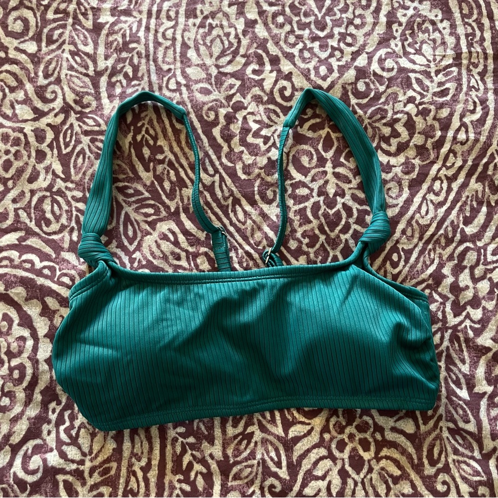 Xhilaration Green Bikini Bandeau with Adjustable Straps